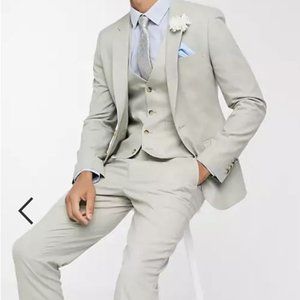 ASOS DESIGN wedding skinny suit jacket in sage green